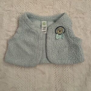 Disney Light Blue Fleece Vest with Winnie the Pooh Patch